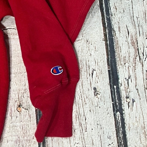 Vintage Champion Reverse Weave Red Crewneck Pullover 1980s Sweatshirt - Picture 3 of 4